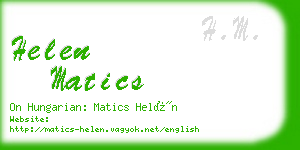 helen matics business card